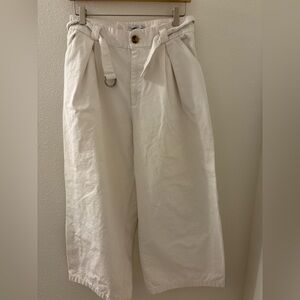 Urban Outfitters White Belted Wide Leg High Rise Pants Women's Size 8
